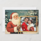 パーソナライズされたヴィンテージサンタクリスマスカード シーズンカード (正面)