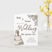 パーソナライズされたヴィンテージスエレガントケッチ カード (黄色い花)