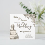 パーソナライズされたヴィンテージスエレガントケッチ セーブザデート (スタンド正面)