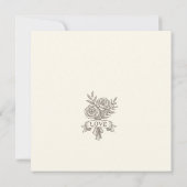 パーソナライズされたヴィンテージスエレガントケッチ セーブザデート (裏面)