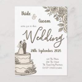 パーソナライズされたヴィンテージスエレガントケッチ ポストカード