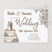 パーソナライズされたヴィンテージスエレガントケッチ 案内ポストカード (正面)