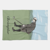 パーソナライズされたヴィンテージスタイルのパット キッチンタオル (横)