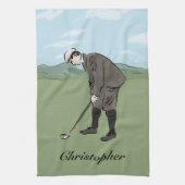 パーソナライズされたヴィンテージスタイルのパット キッチンタオル (縦)