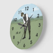 パーソナライズされたヴィンテージスタイルゴルファー ラージ壁時計 (傾斜)