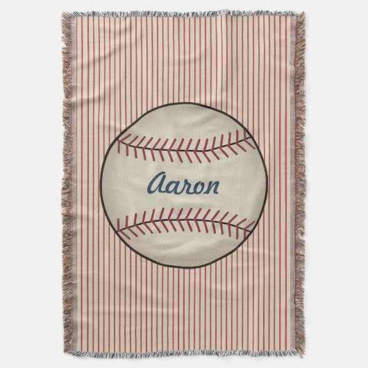 パーソナライズされたヴィンテージスポーツ野球ブランケット スローブランケット (正面縦)