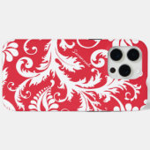 パーソナライズされたヴィンテージダマスクの色を赤に変更 Case-Mate iPhoneケース (裏面 (横))