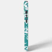 パーソナライズされたヴィンテージダマスク変更ティール(緑がかった色)任意の色 Case-Mate iPhoneケース (裏面 / 左)