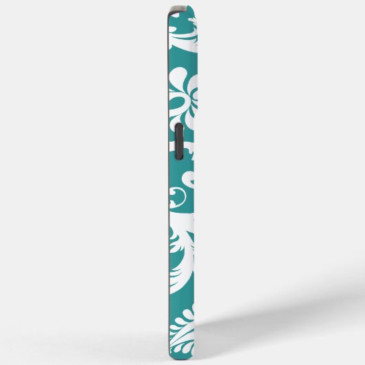 パーソナライズされたヴィンテージダマスク変更ティール（緑がかった色）任意の色 Case-Mate iPhoneケース (裏面 / 右)