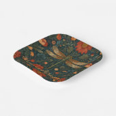 パーソナライズされたヴィンテージトンボのオレンジ色のフローラ ペーパープレート (傾斜あり)