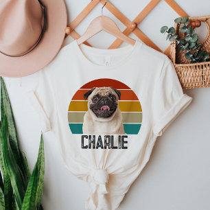 パーソナライズされたヴィンテージドッグカスタムレトロペット写真 トライブレンドＴシャツ