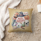 パーソナライズされたヴィンテージハッピーハローウィン装飾用クッション クッション (ブランケット)