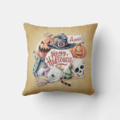 パーソナライズされたヴィンテージハッピーハローウィン装飾用クッション クッション (裏面)