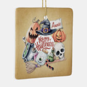 パーソナライズされたヴィンテージハッピーハローウィン|オーナメント セラミックオーナメント (右)