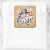 パーソナライズされたヴィンテージハッピーハローウィン | シール (バッグ)