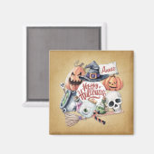 パーソナライズされたヴィンテージハッピーハローウィン |マグネット マグネット (正面/裏面)