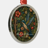 パーソナライズされたヴィンテージハミングバードボヘミアンアート メタルオーナメント (右)