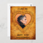 パーソナライズされたヴィンテージハート枠 ポストカード (正面/裏面)