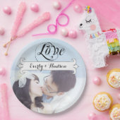 パーソナライズされたヴィンテージバナ結婚ー写真 ペーパープレート (パーティー)