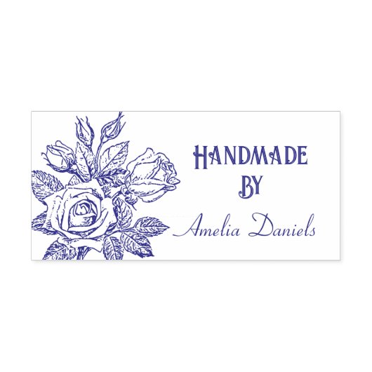パーソナライズされたヴィンテージバラ手作り セルフインキングスタンプ (デザイン)