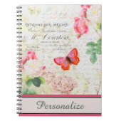 パーソナライズされたヴィンテージバラ ノートブック (正面)