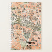 パーソナライズされたヴィンテージパリスマッププランナーノート プランナー手帳 (正面)