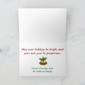 パーソナライズされたヴィンテージビクトリアンクリスマスカード シーズンカード (内部)