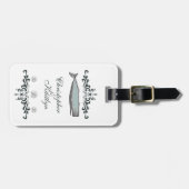 パーソナライズされたヴィンテージビーチホー結婚テルバッグラベル ラゲッジタグ (正面横)