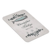 パーソナライズされたヴィンテージビーチ結婚鯨磁石 マグネット (右側)