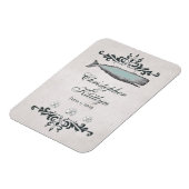 パーソナライズされたヴィンテージビーチ結婚鯨磁石 マグネット (左側)