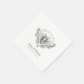 パーソナライズされたヴィンテージビー結婚の"Meaned to Bee" スタンダードカクテルナプキン (角)