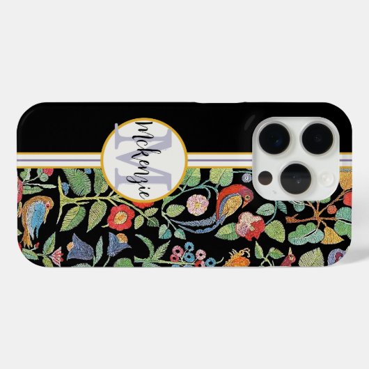 パーソナライズされたヴィンテージフェイク刺繍模様 Case-Mate iPhoneケース (裏面 (横))