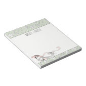 パーソナライズされたヴィンテージフランスのグリーンフローラ ノートパッド (アングル)