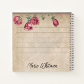 パーソナライズされたヴィンテージフランスのフローラ ノートブック (裏面)