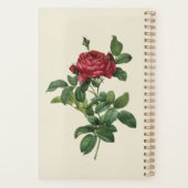 パーソナライズされたヴィンテージフローラエレガンス プランナー手帳 (裏面)