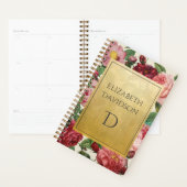 パーソナライズされたヴィンテージフローラエレガンス プランナー手帳 (ディスプレー)