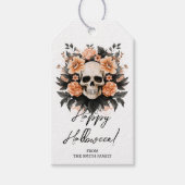 パーソナライズされたヴィンテージフローラスカル ギフトタグ (正面)