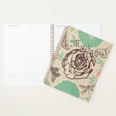 パーソナライズされたヴィンテージフローラバラガーデン プランナー手帳 (ディスプレー)