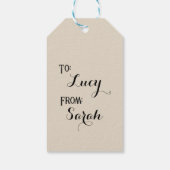 パーソナライズされたヴィンテージフローラ履歴 ギフトタグ (裏面)