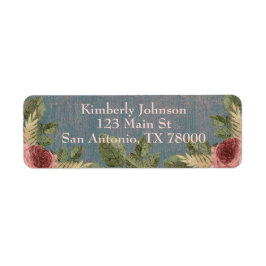 パーソナライズされたヴィンテージフローラ差出人住所 ラベル