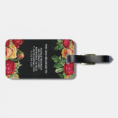 パーソナライズされたヴィンテージフローラ旅行 ラゲッジタグ (裏面横)