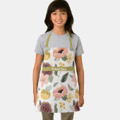 パーソナライズされたヴィンテージフローラ開花紫と黄 エプロン (インサイチュ)