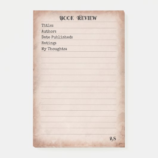 パーソナライズされたヴィンテージブックのレビュー3M ポストイット (正面)