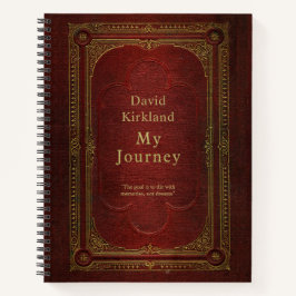 パーソナライズされたヴィンテージブック旅行仕訳帳 ノートブック