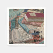 パーソナライズされたヴィンテージブック背景ナプキン スタンダードカクテルナプキン (正面)