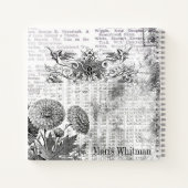 パーソナライズされたヴィンテージブラックフローラコラージノート ノートブック (裏面)