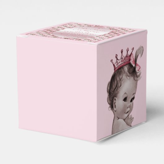 パーソナライズされたヴィンテージプリンセスベビーバラありがとう フェイバーボックス (正面サイド)