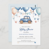 パーソナライズされたヴィンテージホイール赤ちゃんシャワー葉書 ポストカード (正面/裏面)