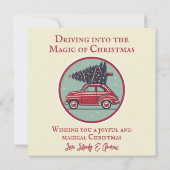 パーソナライズされたヴィンテージホリデーレトロクリスマスカー (裏面)