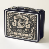 パーソナライズされたヴィンテージホーム製金属弁当箱 メタルランチボックス (裏面)